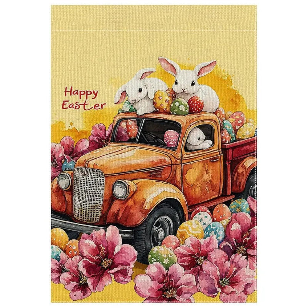 Colorful Happy Easter Burlap Garden Flag Double-Sided 12" x 18" NEW! Home & Garden:Yard, Garden & Outdoor Living:Décor:Flags Style Your Walls